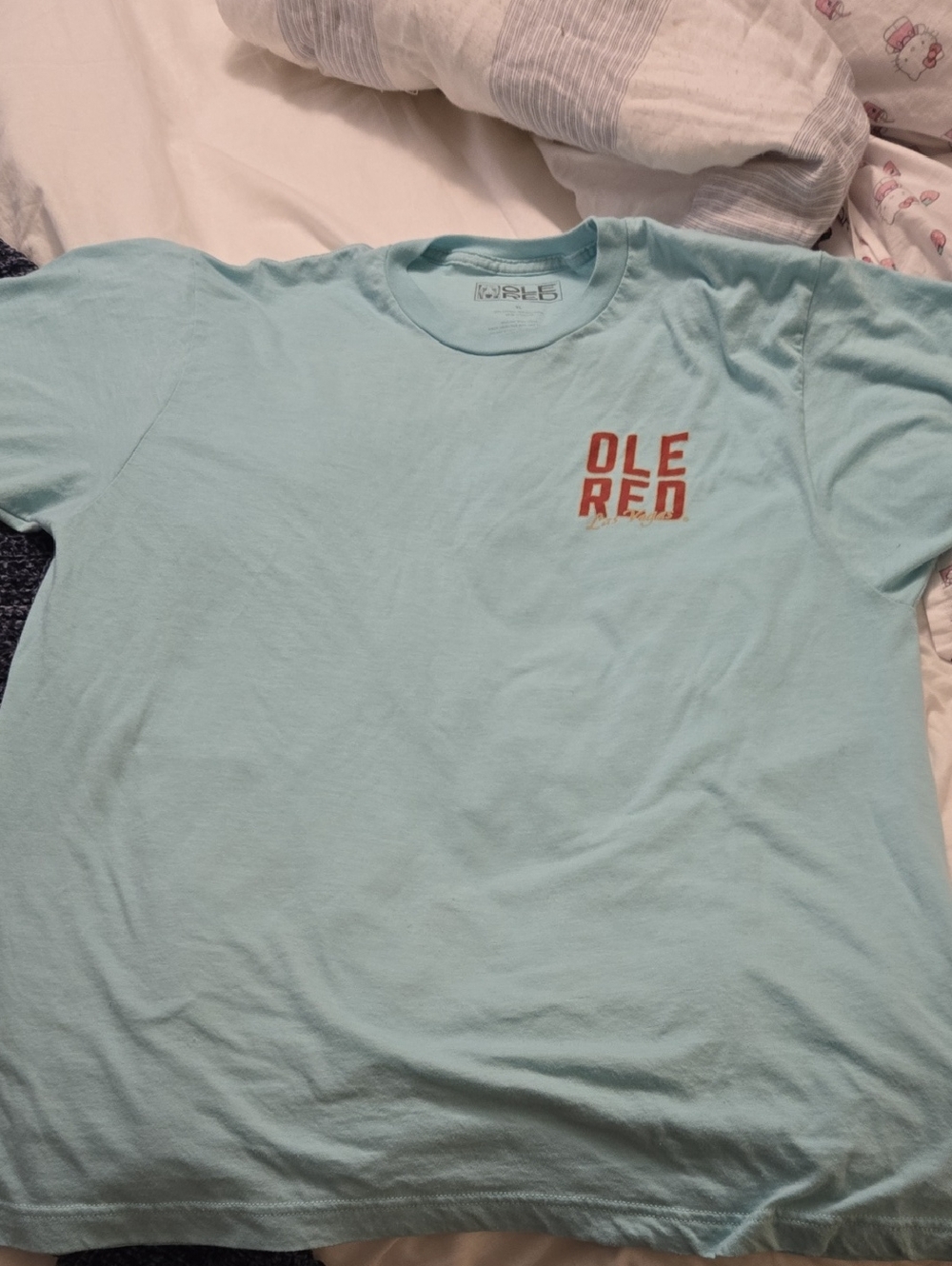Ole Red Short Sleeve Crew Neck T‑Shirt in Pale Aqua